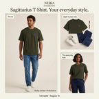 NEIKA Sagittarius Zodiac Unisex Cotton T-Shirt, 180 GSM Regular Fit