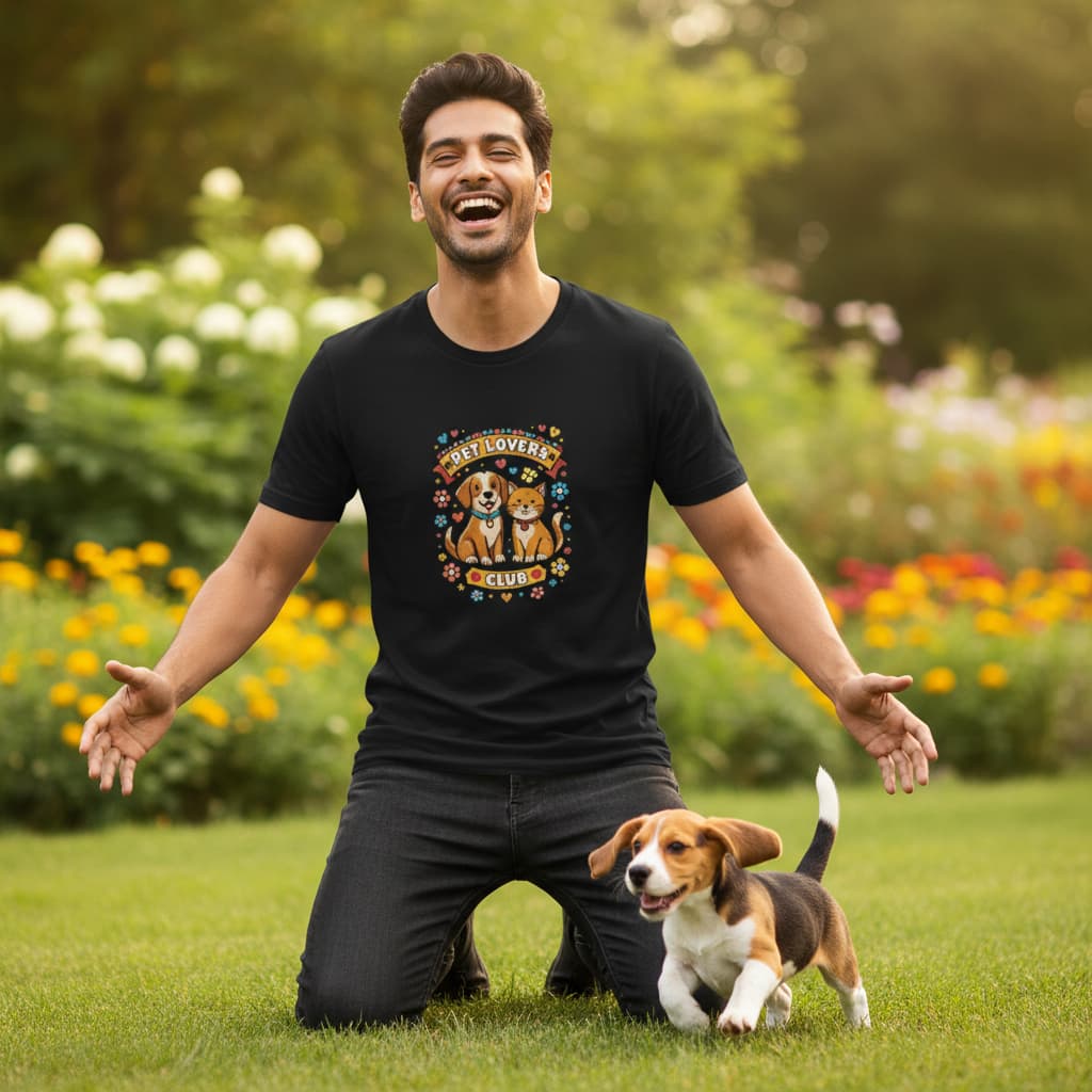 ELAN COTTS Pet Lovers Unisex Roundneck T-Shirt – 100% Supima Cotton | Luxury Soft & Breathable