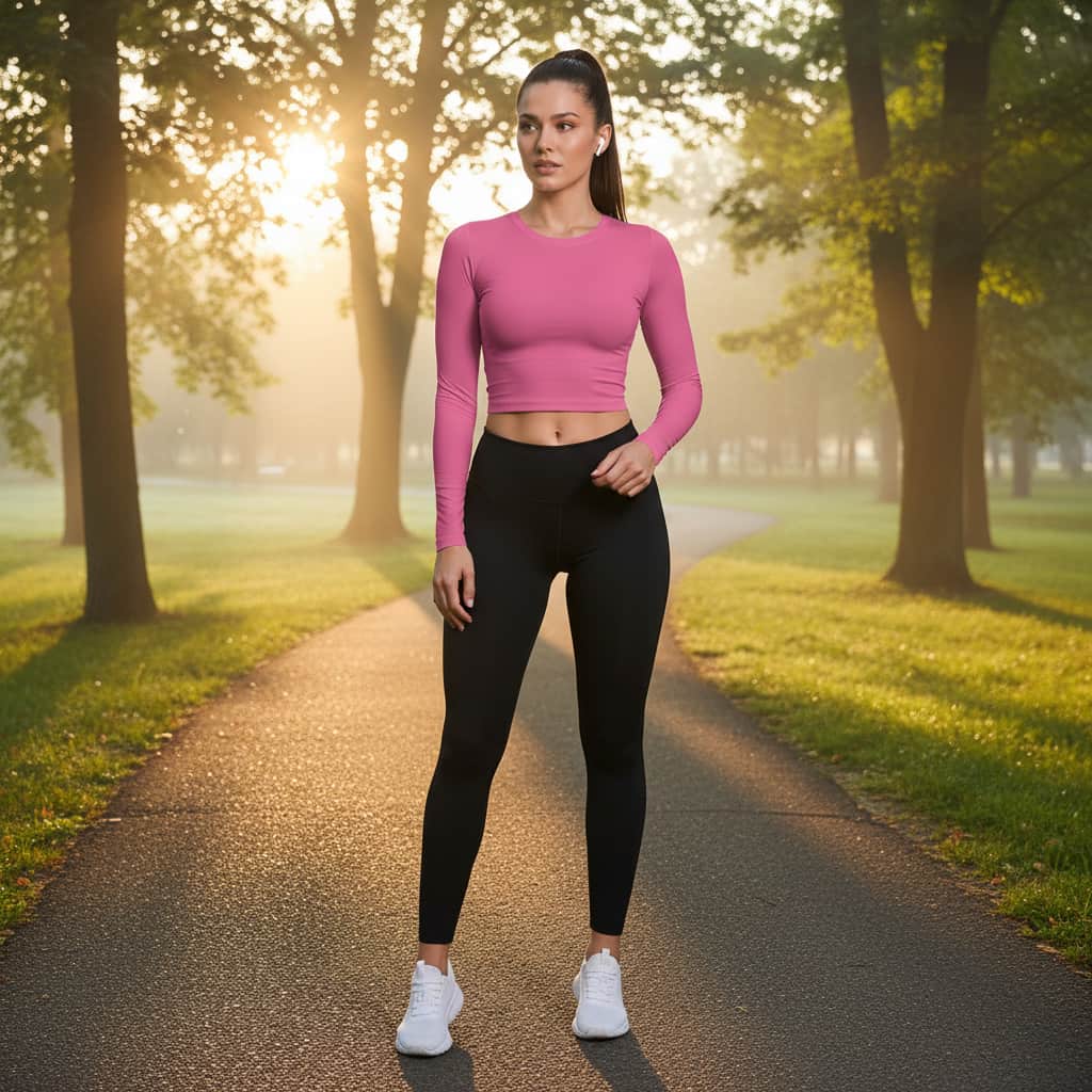 ELAN COTTS Women's Full Sleeve Crop Top – Slim Fit | 220 GSM Stretch Athleisure Wear