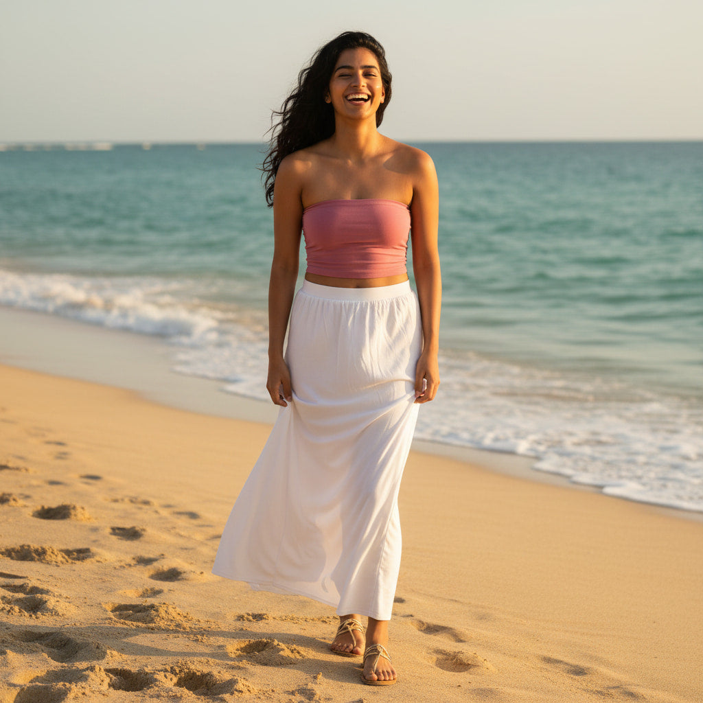 ELAN COTTS Women's Tube Top – Skin-Fit Stretch | Breathable Summer Wear