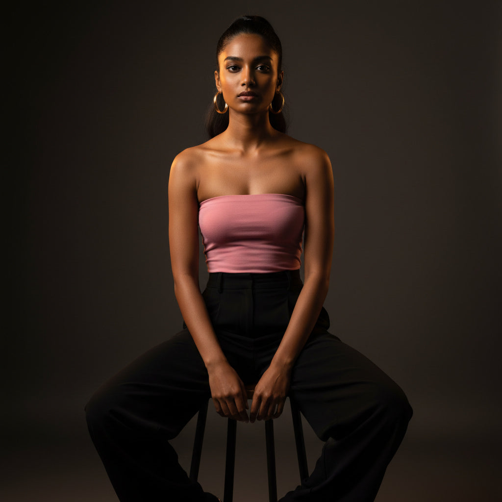 ELAN COTTS Women's Tube Top – Skin-Fit Stretch | Breathable Summer Wear