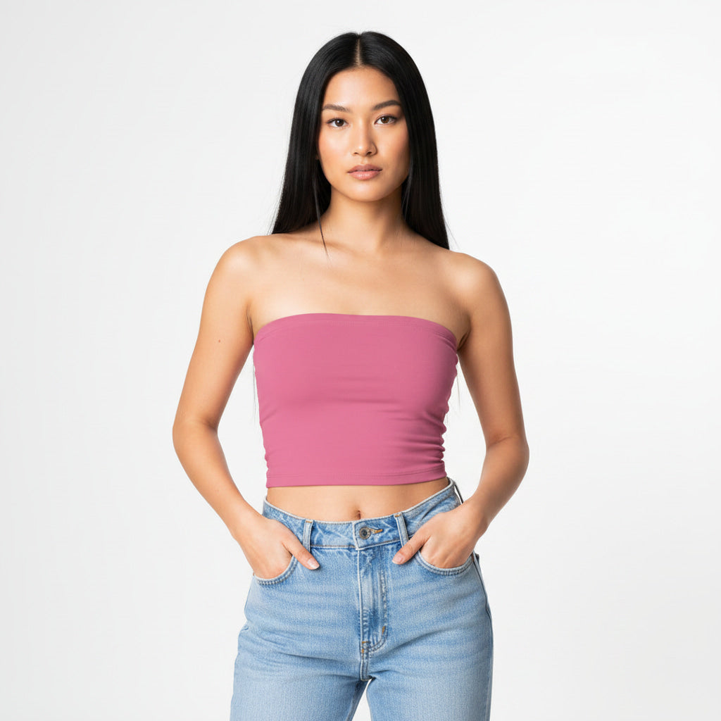 ELAN COTTS Women's Tube Top – Skin-Fit Stretch | Breathable Summer Wear