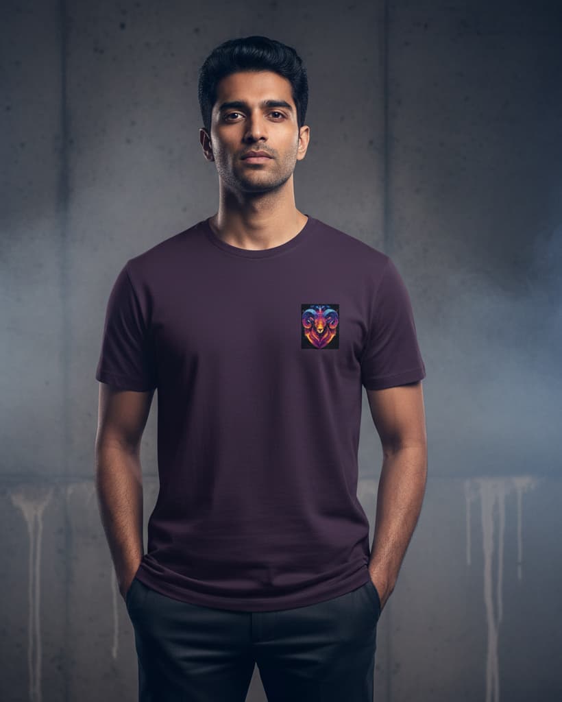 ELAN COTTS Aries Zodiac Men & Women's Roundneck T-Shirt – 100% Cotton | 180 GSM Classic Crew Tee
