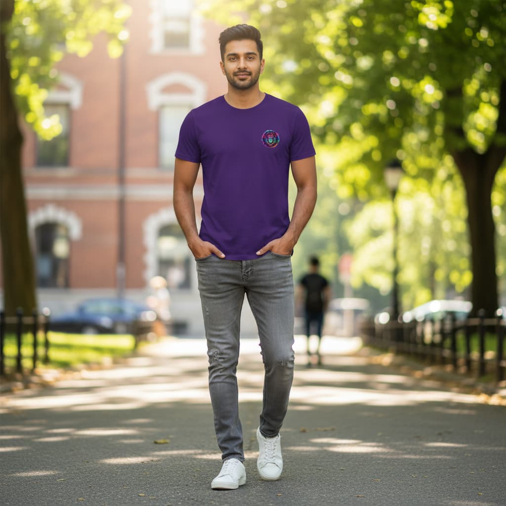 ELAN COTTS Leo Zodiac Men & Women's Roundneck T-Shirt – 100% Cotton | 180 GSM Classic Crew Tee