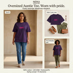 NEIKA Women's Auntie Oversized Cotton T-Shirt, 240 GSM