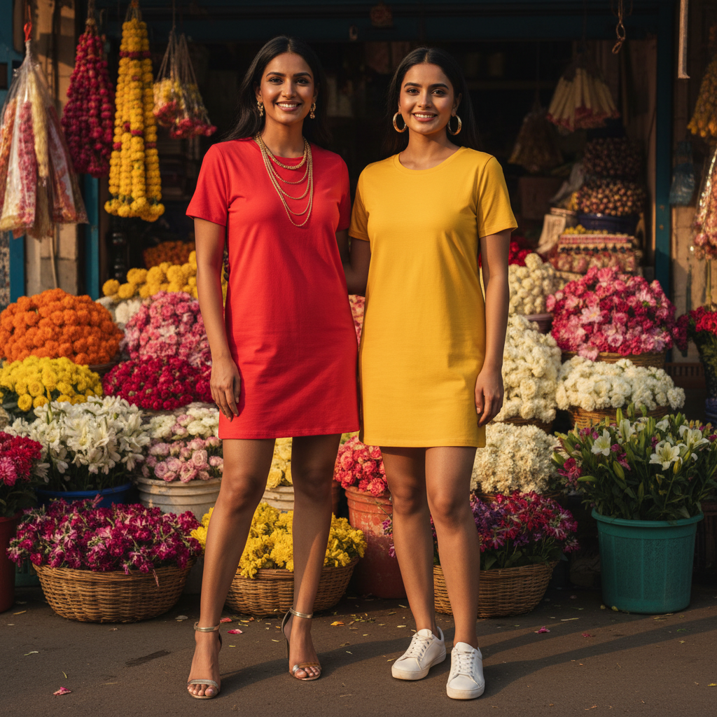 Women - T-Shirt Dress - lightweight, breathable
