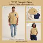 NEIKA Aquarius Zodiac Unisex Cotton T-Shirt, 180 GSM Regular Fit