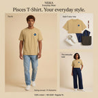 NEIKA Pisces Zodiac Unisex Cotton T-Shirt, 180 GSM Regular Fit