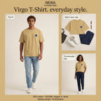 NEIKA Virgo Zodiac Unisex Cotton T-Shirt, 180 GSM Regular Fit
