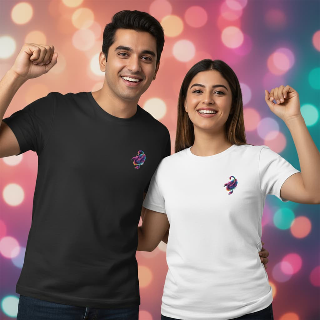 ELAN COTTS Scorpio Zodiac Men & Women's Roundneck T-Shirt – 100% Cotton | 180 GSM Classic Crew Tee