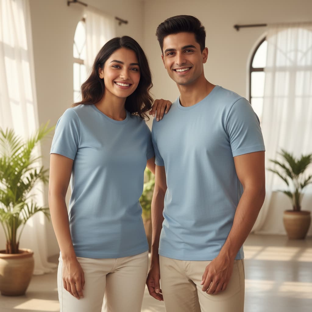 ELAN COTTS Stretch Roundneck T-Shirt for Men & Women – 95% Cotton & Elastane | Soft, Flexible & Breathable