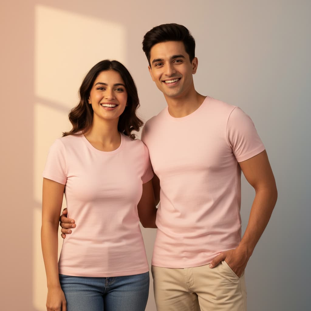 ELAN COTTS Stretch Roundneck T-Shirt for Men & Women – 95% Cotton & Elastane | Soft, Flexible & Breathable