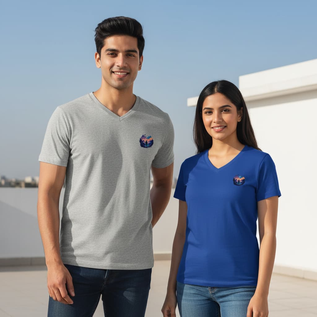 ELAN COTTS Men & Women's V-Neck T-Shirt – 100% Cotton | 180 GSM Smooth Knit Clean V-Cut Elevated Basics