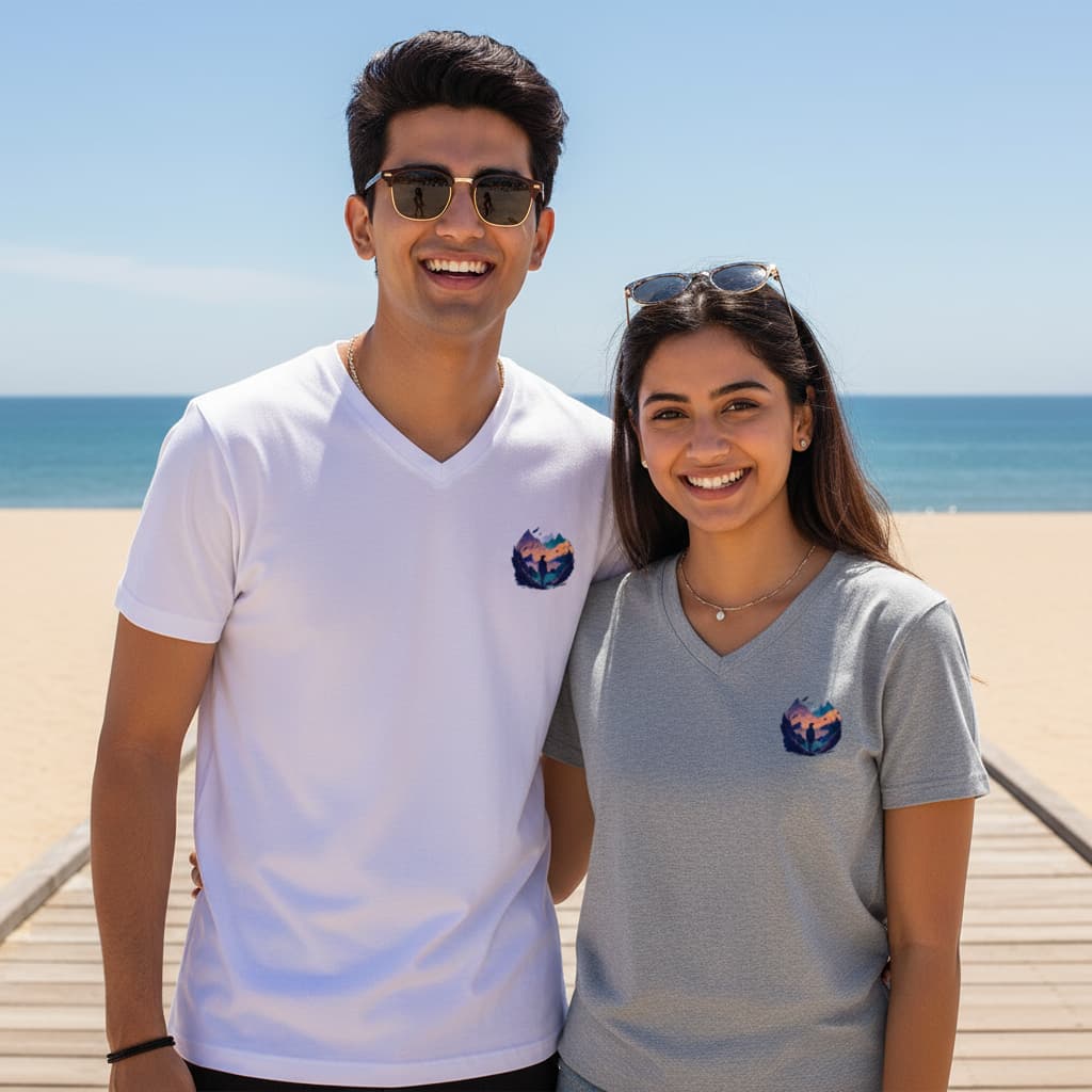 ELAN COTTS Men & Women's V-Neck T-Shirt – 100% Cotton | 180 GSM Smooth Knit Clean V-Cut Elevated Basics