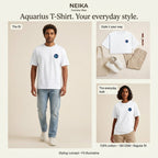 NEIKA Aquarius Zodiac Unisex Cotton T-Shirt, 180 GSM Regular Fit