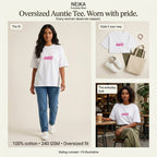 NEIKA Women's Auntie Oversized Cotton T-Shirt, 240 GSM