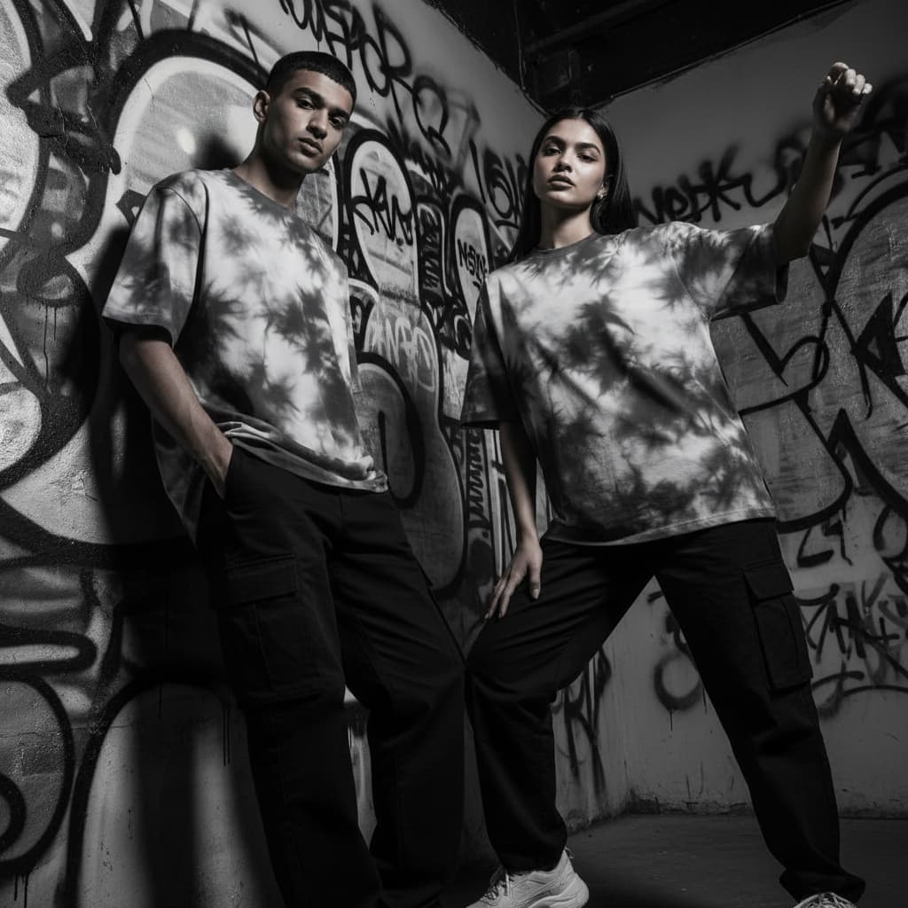 ELAN COTTS Men & Women's Tie-Dye Oversized Roundneck T-Shirt – 260 GSM Cotton-Poly | Unique One-of-a-Kind Bold Streetwear