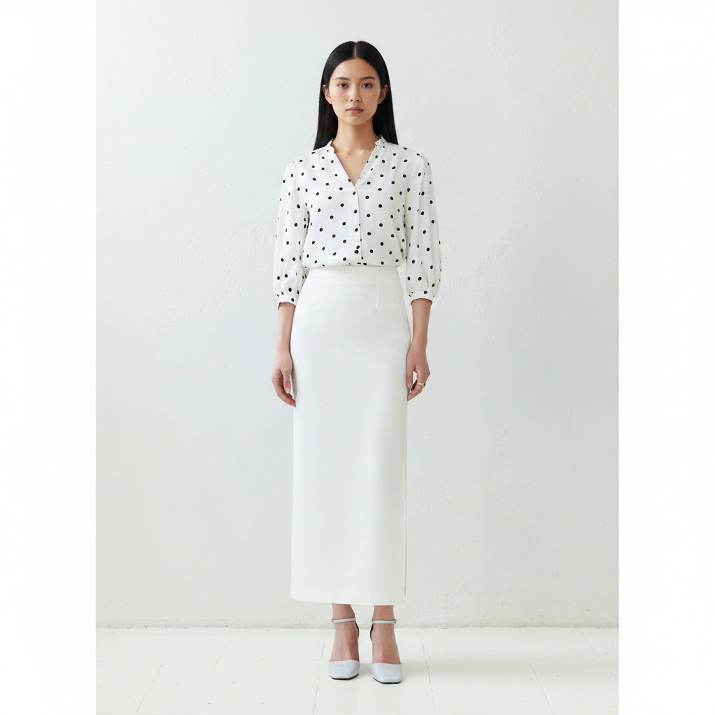 ELAN COTTS Women's Pencil Skirt – Classic Silhouette with Side Slit | Stretch Poly-Spandex