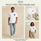 NEIKA Pisces Zodiac Unisex Cotton T-Shirt, 180 GSM Regular Fit