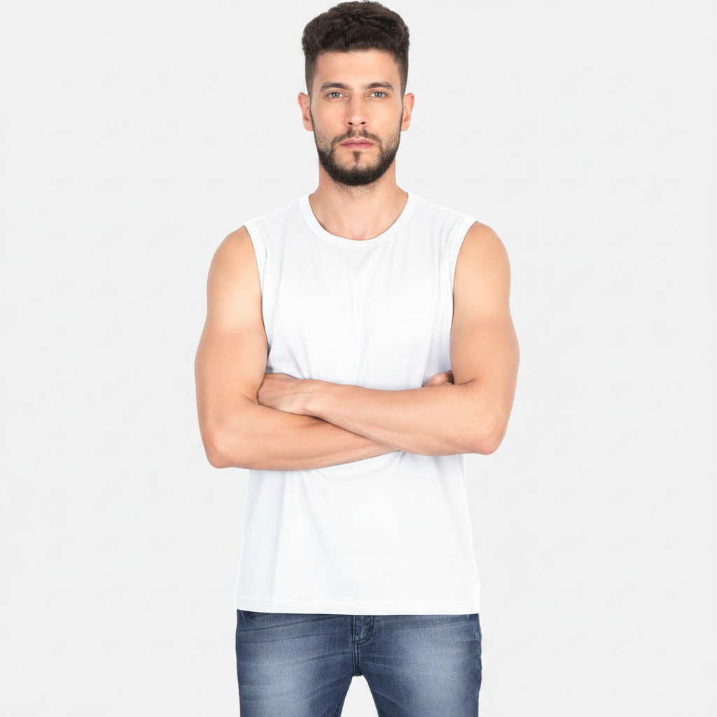 ELAN COTTS Men's Sleeveless T-Shirt – 100% Cotton | 180 GSM Lightweight Breathable & Built for Movement