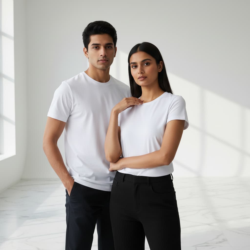 ELAN COTTS Men & Women's Roundneck T-Shirt – 100% Supima Cotton | 160 GSM World’s Finest Cotton Luxury Feel