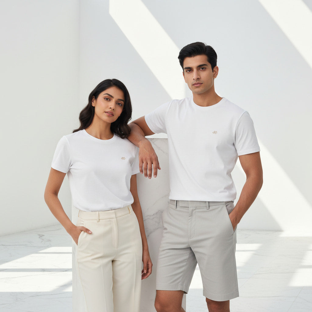 ELAN COTTS Men's & Women's Roundneck T-Shirt – 100% Supima Cotton | Luxury Soft & Breathable