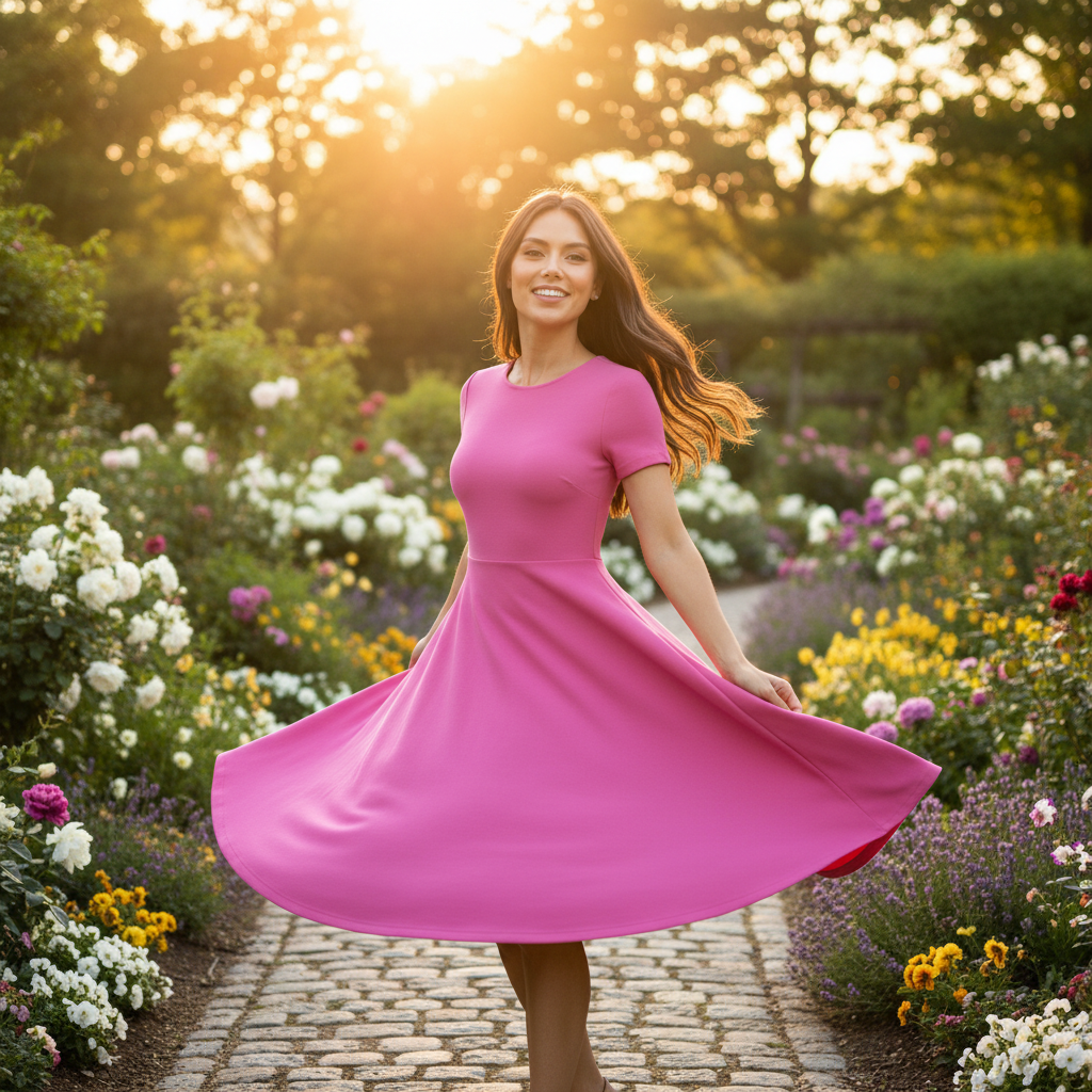 Women's line Dress - Designed in a flattering fit-and-flare silhouette that shapes the body gently while allowing ease of movement.