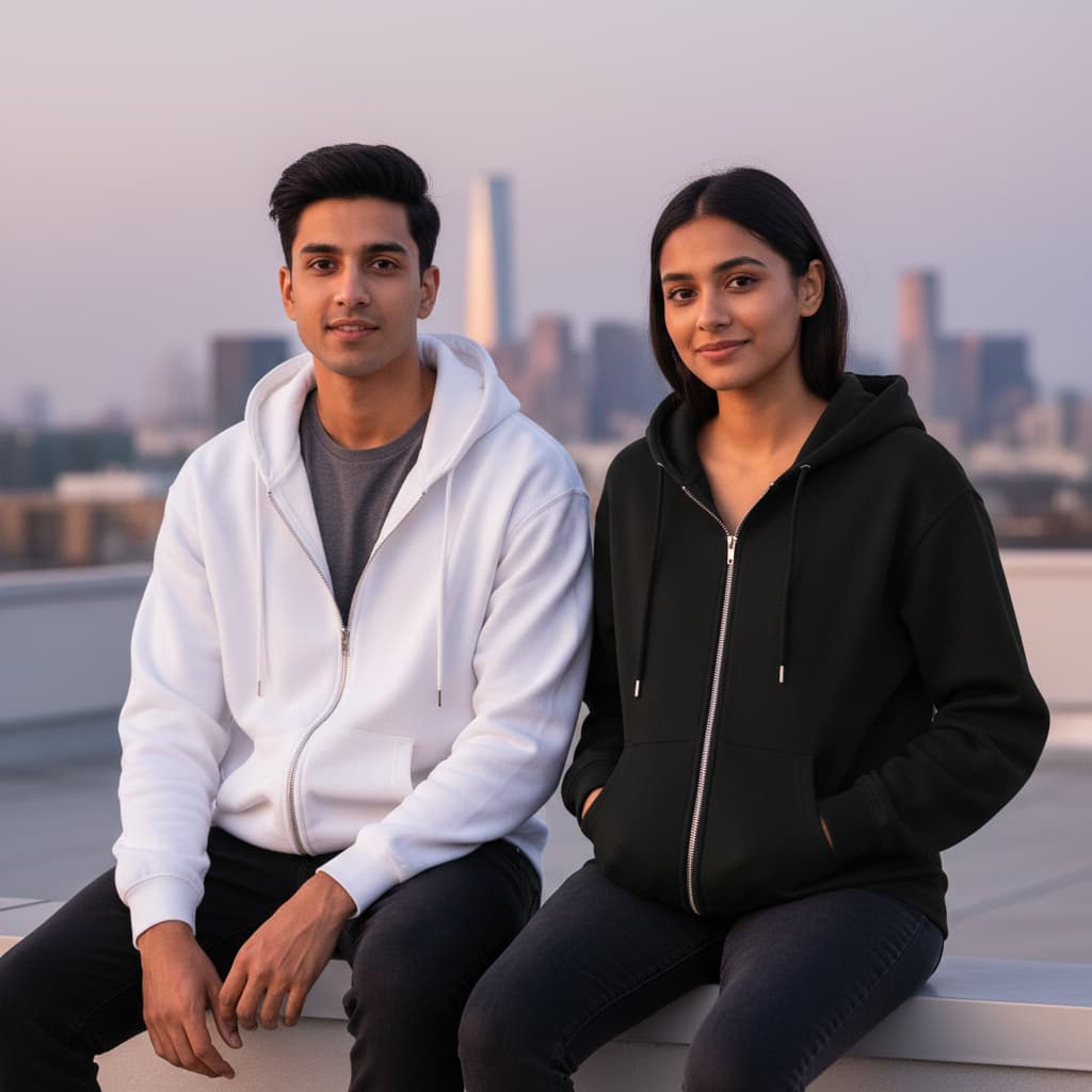 ELAN COTTS Men & Women's Zip Hoodie – 90% Cotton | 400 GSM Ribbed Cuffs Built for Warmth & Made to Last